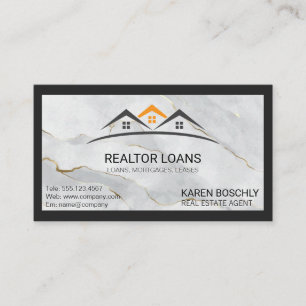 Home Logos   Marble Black Border Business Card