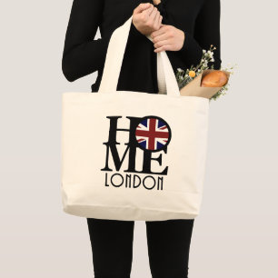 HOME London England Large Tote Bag