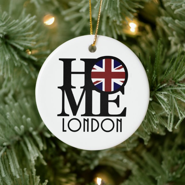 HOME London (UK flag) Ceramic Tree Decoration (Tree)