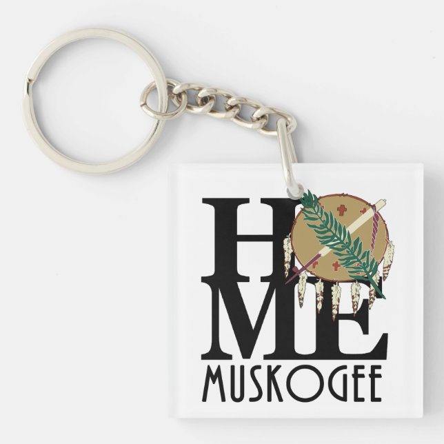 HOME/LOVE Muskogee Oklahoma Key Ring (Front)
