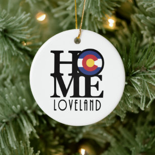 HOME Loveland Colorado Ceramic Tree Decoration
