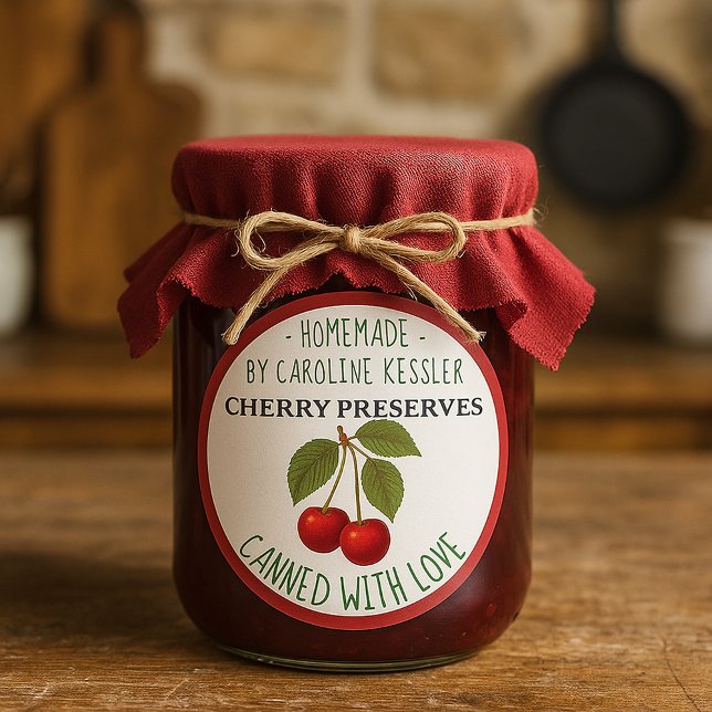 Home Made Cherry Preserves Canning Label Sheet (Creator Uploaded)