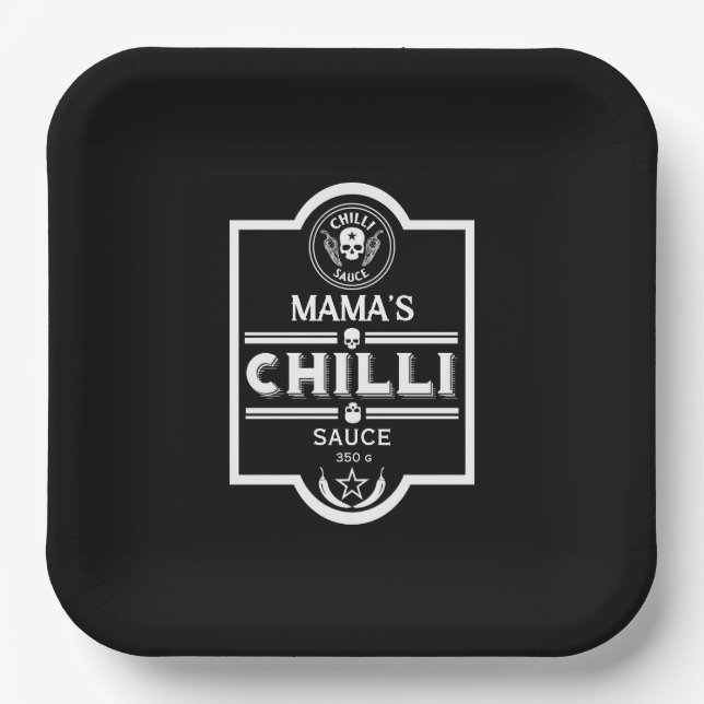 Home Made Chilli Sauce Paper Plate (Front)