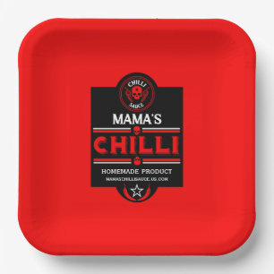 Home Made Chilli Sauce Paper Plate