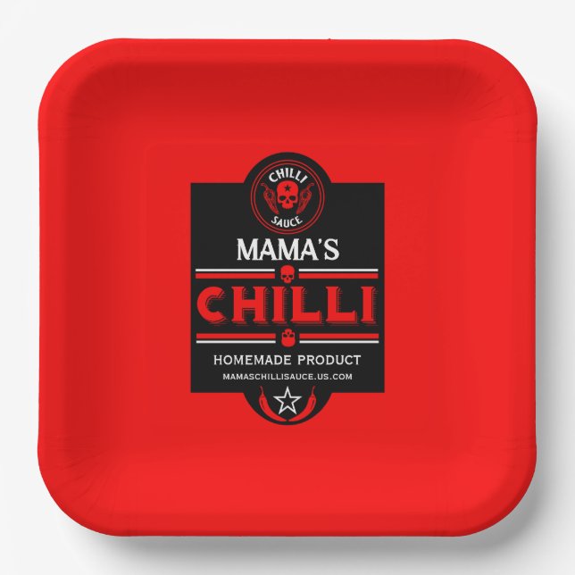 Home Made Chilli Sauce Paper Plate (Front)