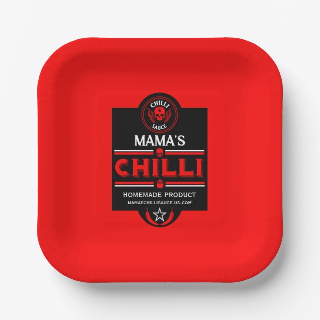 Home Made Chilli Sauce Paper Plate (Front)