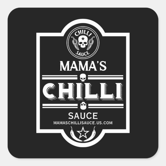 Home Made Chilli Sauce Square Sticker (Front)