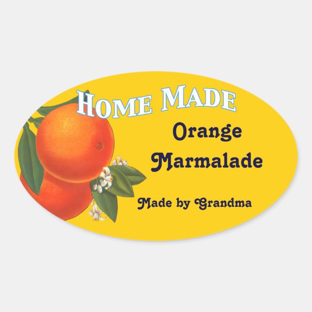 Home Made Custom Orange Marmalade Stickers (Front)