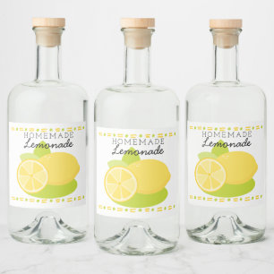 Home Made Lemonade Lemon Fruit Liquor Bottle Label