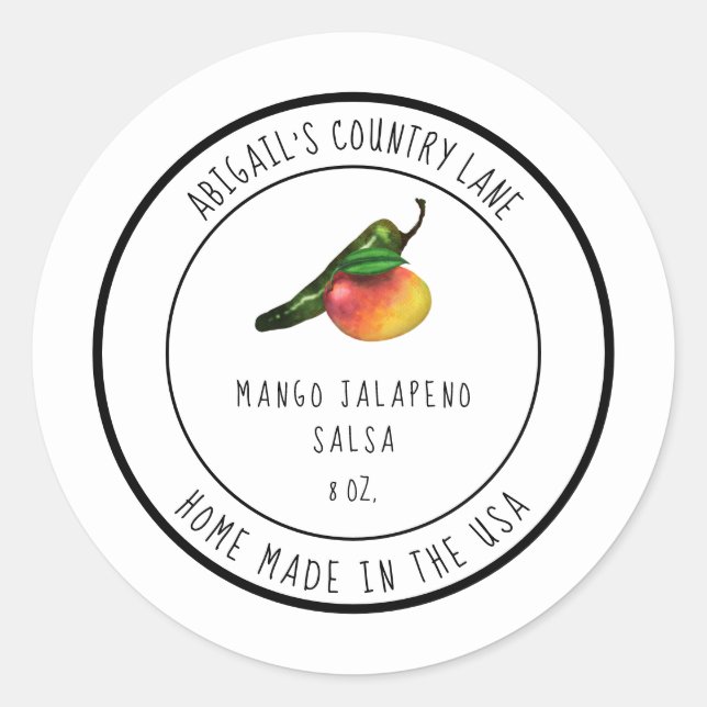  Home Made Mango Jalapeno Salsa Label (Front)