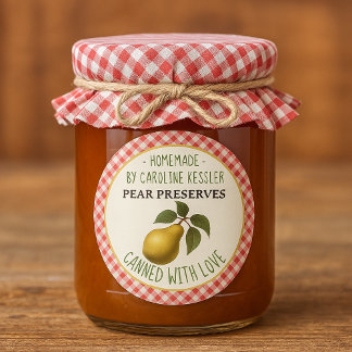 Home Made Pear Preserves Canning Label Sheet