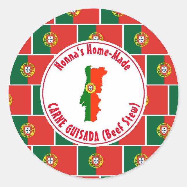 Home Made PORTUGUESE BEEF STEW Classic Round Sticker (Front)