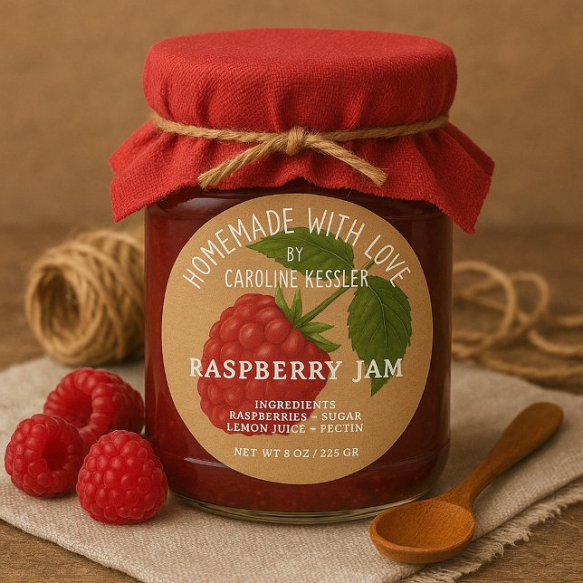 Home Made Raspberry Jam Canning Label Roll (Creator Uploaded)