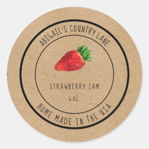 Home Made Strawberry Jam Classic Round Sticker