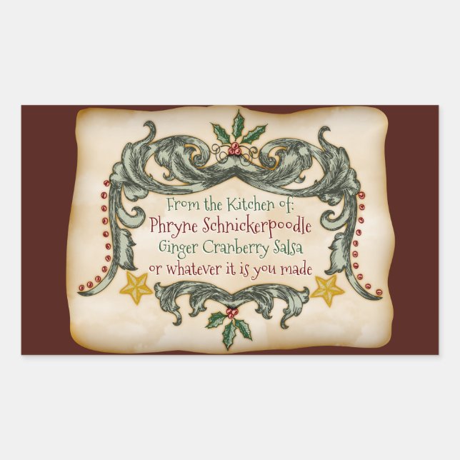 Home-Made Victorian Christmas - Personalised Rectangular Sticker (Front)