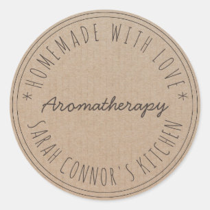 Home made with love Aromatherapy Kraft Classic Round Sticker