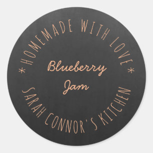 Home made with love Blueberry JamTrendy Hipster Classic Round Sticker