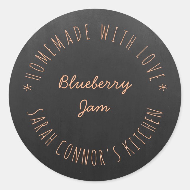 Home made with love Blueberry JamTrendy Hipster Classic Round Sticker (Front)