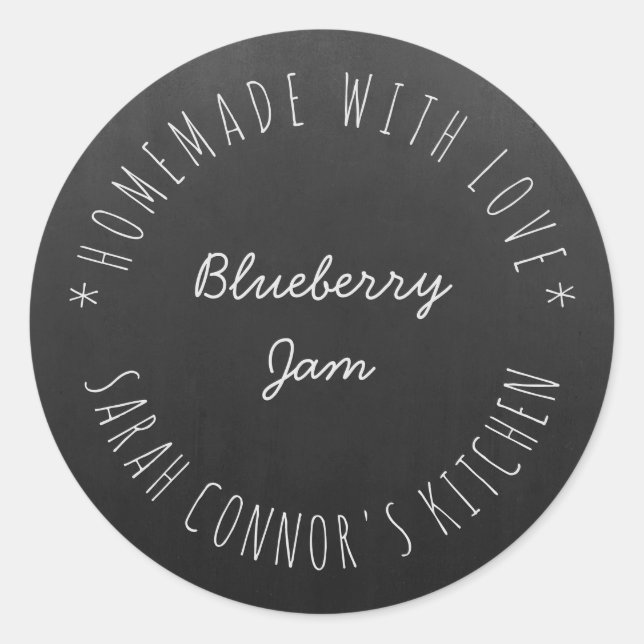 Home made with love Blueberry JamTrendy Hipster Classic Round Sticker (Front)