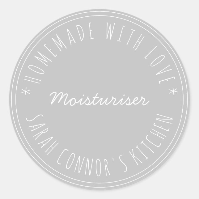 Home made with love Moisturiser Kraft Spa Classic Round Sticker (Front)
