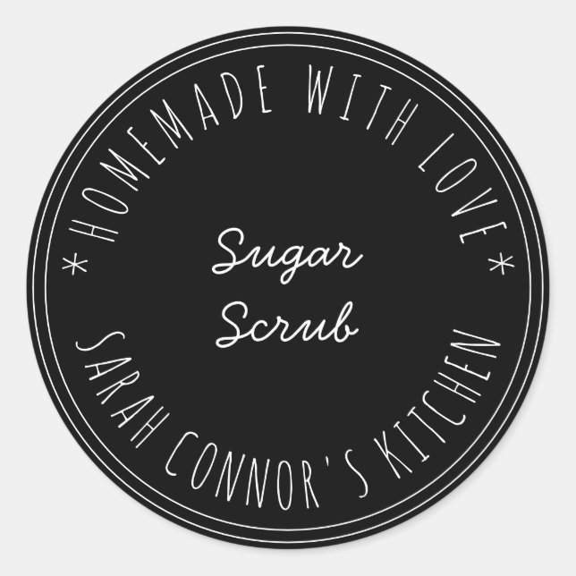 Home made with love Sugar Scrub Kraft Spa Classic Round Sticker (Front)