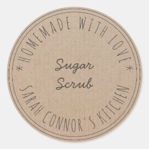 Home made with love Sugar Scrub Kraft Spa Classic Round Sticker