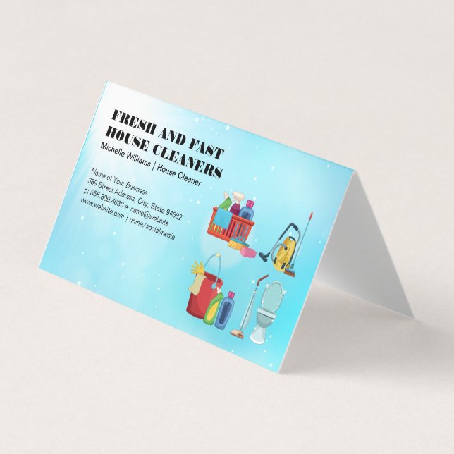 Home Maid | Cleaning Services | Equipment Business Card (Front)