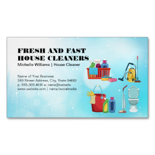 Home Maid   Cleaning Services   Equipment Magnetic Business Card
