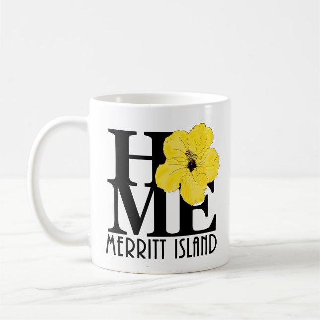 HOME Merritt Island 11oz yellow hibiscus Coffee Mug (Left)