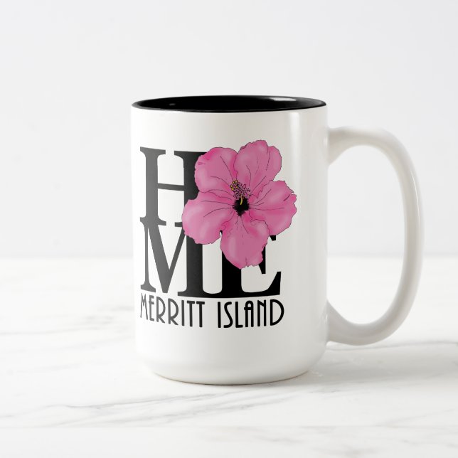 HOME Merritt Island 15oz pink hibiscus Two-Tone Coffee Mug (Right)