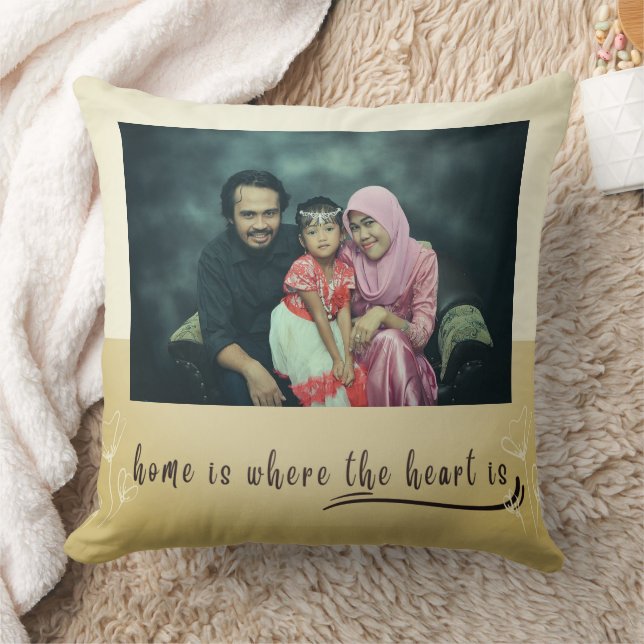 Home message custom photo Throw Pillow (Blanket)