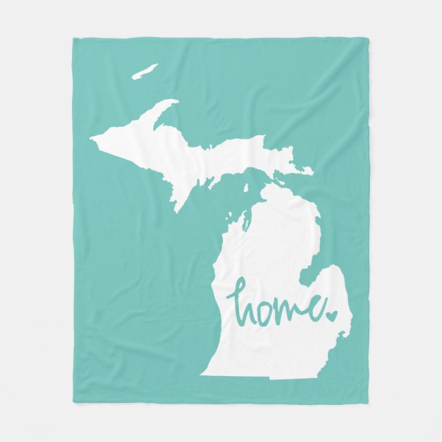 Home Michigan Custom Colour Fleece Blanket (Front)