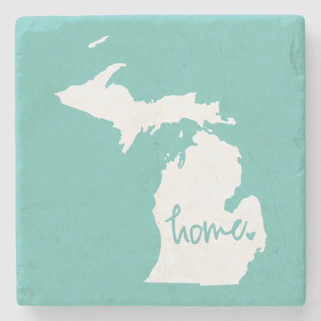 Home Michigan Custom Colour Stone Coaster (Front)