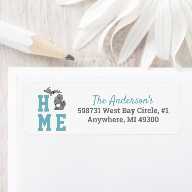 Home Michigan With Heart Return Address (Insitu)