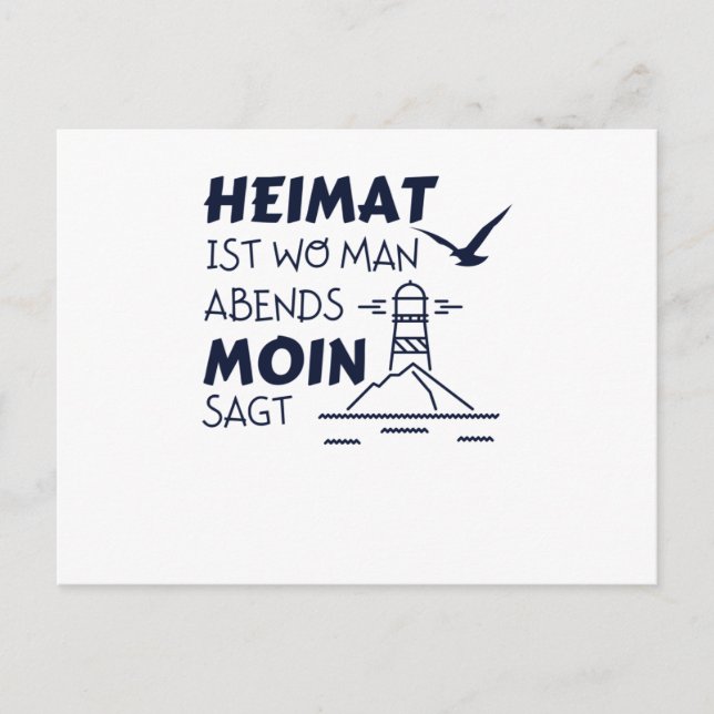 Home Moin Lighthouse Seagull North Sea Postcard (Front)