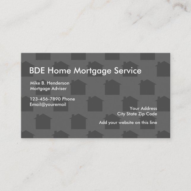 Home Mortgage Lender Business Card (Front)