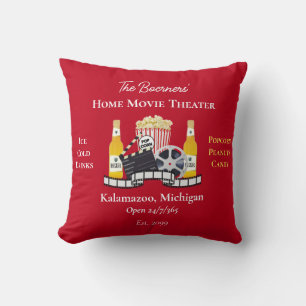 Home Movie Theater Popcorn Clapperboard Film Cushion