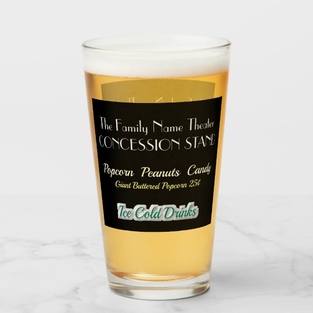 Home Movie Theatre Concession Stand Glasses (Front Filled)