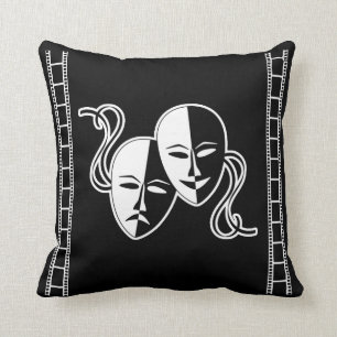 Home Movie Theatre Pillow with Theatrical Faces