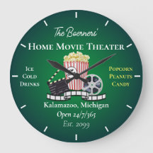 Home Movie Theatre Popcorn Clapperboard Film Round