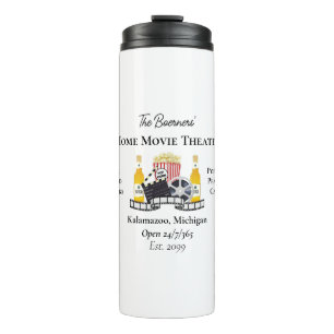 Home Movie Theatre Popcorn Clapperboard Film Thermal Tumbler