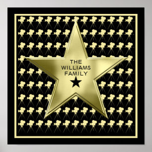 Home Movie Theatre Star FAMILY Custom Name Poster