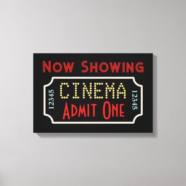 Home Movie Theatre Ticket Cinema Art Sign (Front)