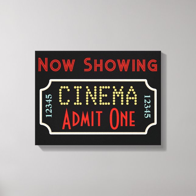 Home Movie Theatre Ticket Cinema Art Sign (Front)