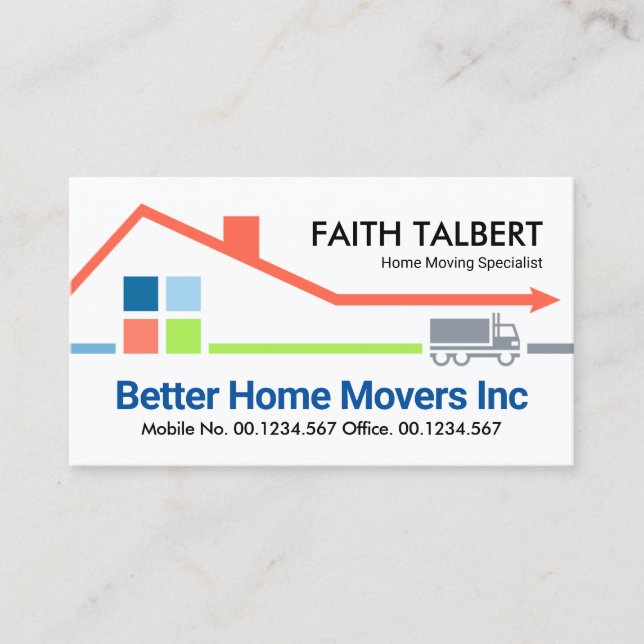 Home Moving Arrow Transport Business Card (Front)