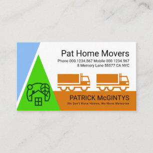 Home Moving Transport Landscape Truck Driver Business Card