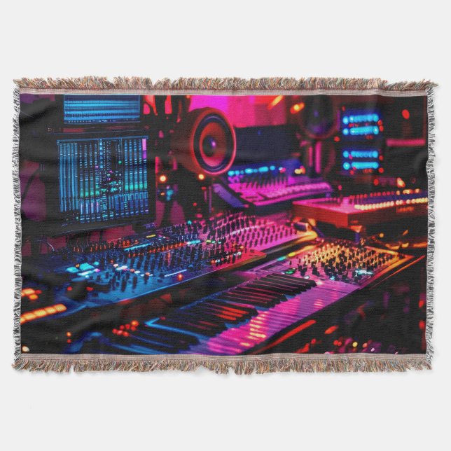 Home Music Studio Throw Blanket (Front)