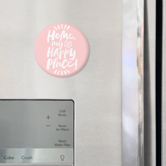 HOME my Happy Place!  Cosy Homebody Girly Pink Magnet (In Situ (Fridge))