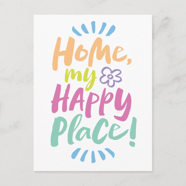 HOME my Happy Place!  Shelter in Place - Homebody Holiday Postcard (Front)