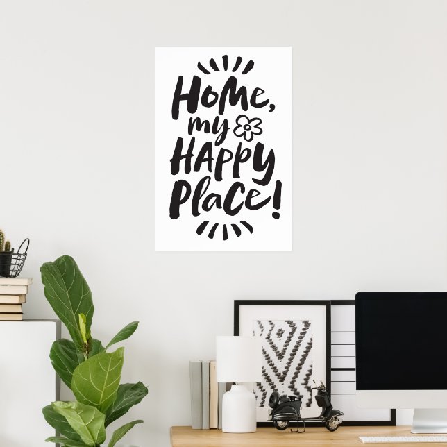 HOME my Happy Place!  Shelter in Place- Lettering Poster (Home Office)